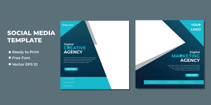 Business marketing webinar social media post template