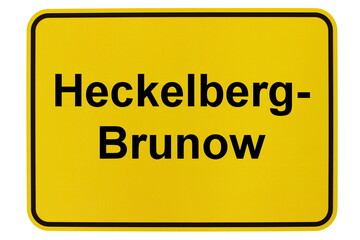 Illustration eines Ortsschildes der Gemeinde Heckelberg-Brunow in Brandenburg
