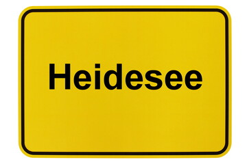 Illustration eines Ortsschildes der Gemeinde Heidesee in Brandenburg