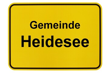 Illustration eines Ortsschildes der Gemeinde Heidesee in Brandenburg