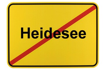 Illustration eines Ortsschildes der Gemeinde Heidesee in Brandenburg