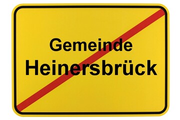Illustration eines Ortsschildes der Gemeinde Heinersbrück in Brandenburg