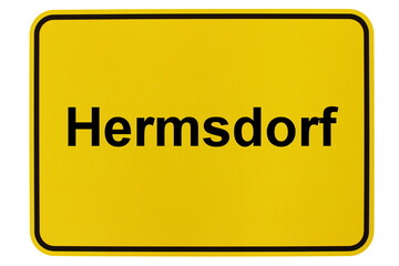 Illustration eines Ortsschildes der Gemeinde Hermsdorf in Brandenburg