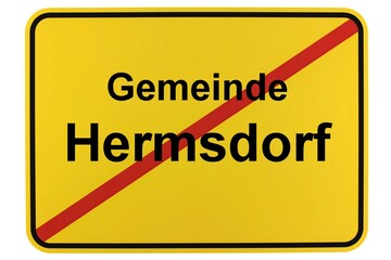 Illustration eines Ortsschildes der Gemeinde Hermsdorf in Brandenburg