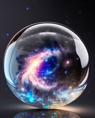 clear crystal ball, galaxy 8k - generative ai