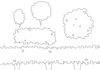 建築図面用の植栽イラスト