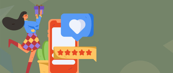 Virtual characters social communication concept business flat vector hand drawn illustration
