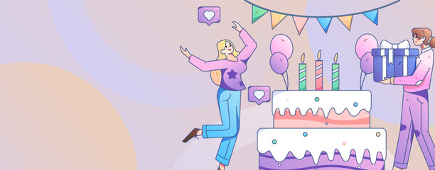 Virtual characters social communication concept business flat vector hand drawn illustration
