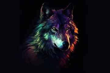 Midnight Wolf and Lone Wolf: Wild Guardians of the Majestic and Stunning Backgrounds: Generative AI