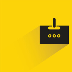 id card badge with shadow on yellow background