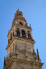 Fototapeta na wymiar Belfry in Mezquita - Mosque–Cathedral of Cordoba in Spain