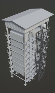 recommend clip art: 3D illustration of industrial building