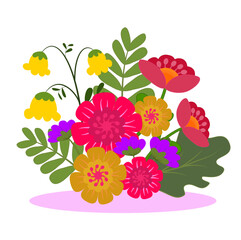 Spring flowers for decoration. PNG colorful flower.