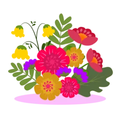 Gordijnen Spring flowers for decoration. PNG colorful flower. © Mdrawpic