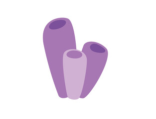 Concept Fish sea ocean fauna. The illustration is a flat, vector design of a concept ocean shellfish in a cartoon style. The shellfish is colored in a beautiful violet shade. Vector illustration.