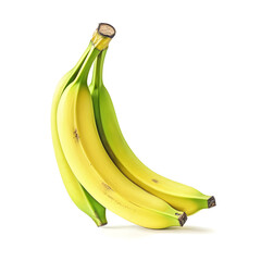 Watercolor illustration of banana fruit, isolated on white background. Generative AI