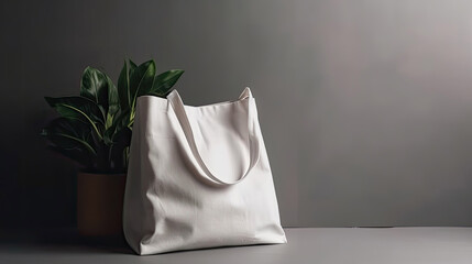 White_eco_bag_mockup._Blank_Shopping_sack with Generative AI Technology