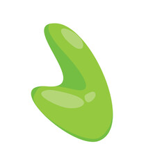 Concept Slime spot liquid. A flat vector illustration of a green slime spot, featuring a liquid-like texture and cartoonish design, on a white background. Vector illustration.