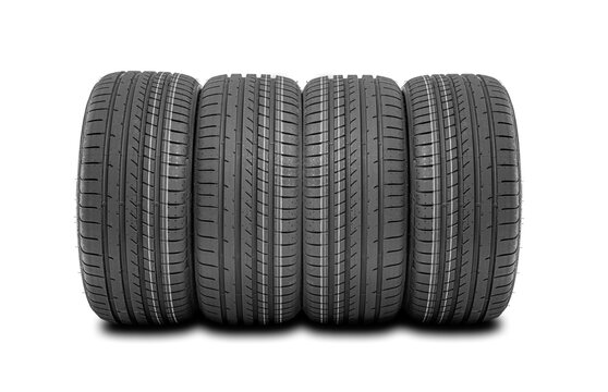 Car tire isolated on white background.