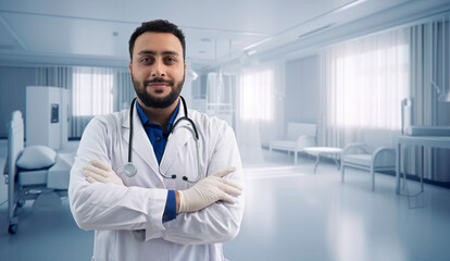 Arab man  doctor at hospital