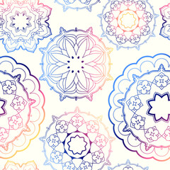 Seamless background pattern. Abstract Mandala ornament. Vector image