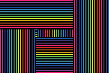 color abstraction, rainbow stripes, LGBT colors on a black background, colored pencils and paints