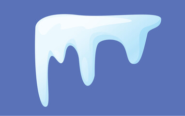 Concept Snow ice liquid spot. The illustration is a flat vector design that showcases a minimalist concept of a snow cap on a blue background. Vector illustration.