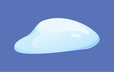 Concept Snow ice liquid spot. The illustration is a flat vector design that showcases a creative concept of a snow cap on a blue background. Vector illustration.