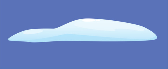 Concept Snow ice liquid spot. The illustration is a flat vector design that showcases a realistic and detailed concept of a snow cap on a blue background. Vector illustration.