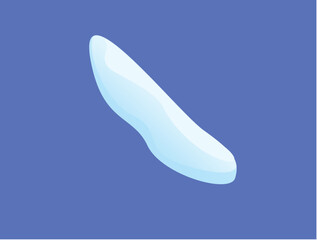 Concept Snow ice liquid spot. The illustration is a flat vector design that features a realistic concept of a snow cap on a blue background. Vector illustration.