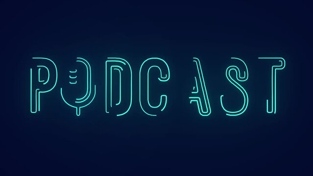 Podcast logo and microphone animation