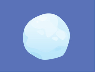 Concept Snow ice liquid spot. The illustration is a flat vector design that showcases a realistic concept of a snowball on a blue background. Vector illustration.