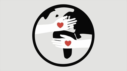 Hands holding the Earth against a white background, a concept of the environment