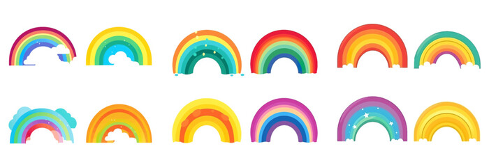 set vector illustration of rainbow colors lgbt pride concept isolate on white background