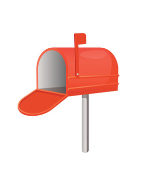 Concept Post mail box. This is a flat vector illustration with a concept of a post mail box design on a white background. Vector illustration.