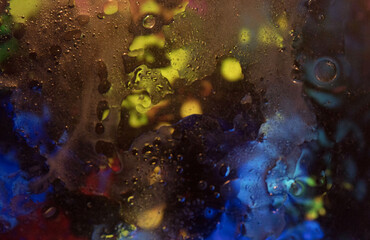 water drops on the glass