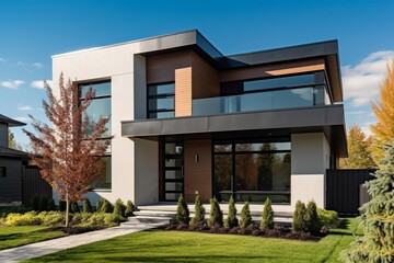 Luxurious Modern Dream Home Showcasing Sleek Minimalist Architecture and Breathtaking Landscape in High-Quality Architectural Photography