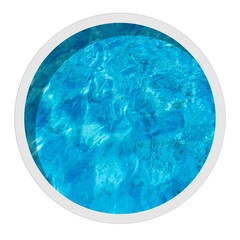 Round blue swimming pool on background