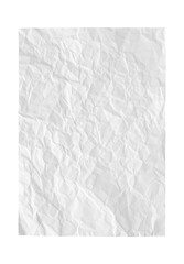 White crumpled paper sheet isolated