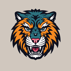 angry lion head vector mascot