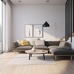 Living room Mockup Aesthetic Realestate Generative AI
