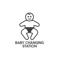 illustration of diaper changing station, vector art.