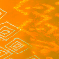 Geos Pattern. Yellow Watercolor Designs. Dirty