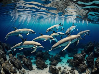 Fototapeta premium coral reef and fish