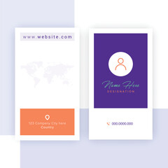 Vertical Purple Color Business Card Design