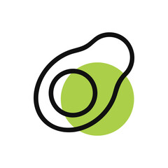 avocado healthy food outline icon