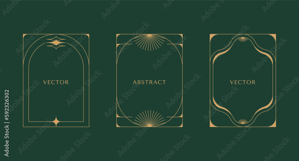 Aufkleber Vector set of linear frames and borders - abstract design elements for decoration or logo design