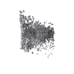 Concrete rock debris isolated transparent background 3d rendering
