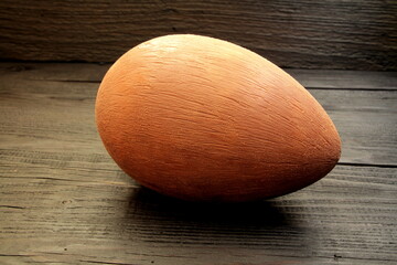egg on wooden table