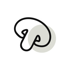 mushroom healthy food outline icon